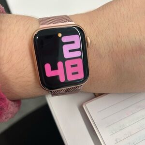 Rose Gold Smartwatch with Pink Display